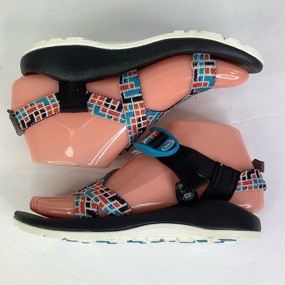 Chaco Z1 Ecotread Kids Sport Sandals Tube Blue Adjustable Straps Sz 2 Unisex - Picture 5 of 10